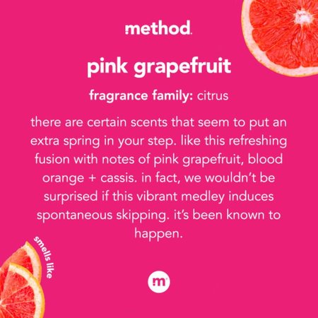 Method Pink Grapefruit Scent All Purpose Cleaner Refill Liquid 68 oz 14684